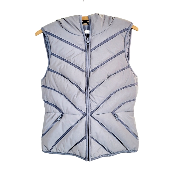 BLANC NOIR Reflective Mesh Inset Puffer Vest Running Jogging Athletic Medium - Picture 3 of 12